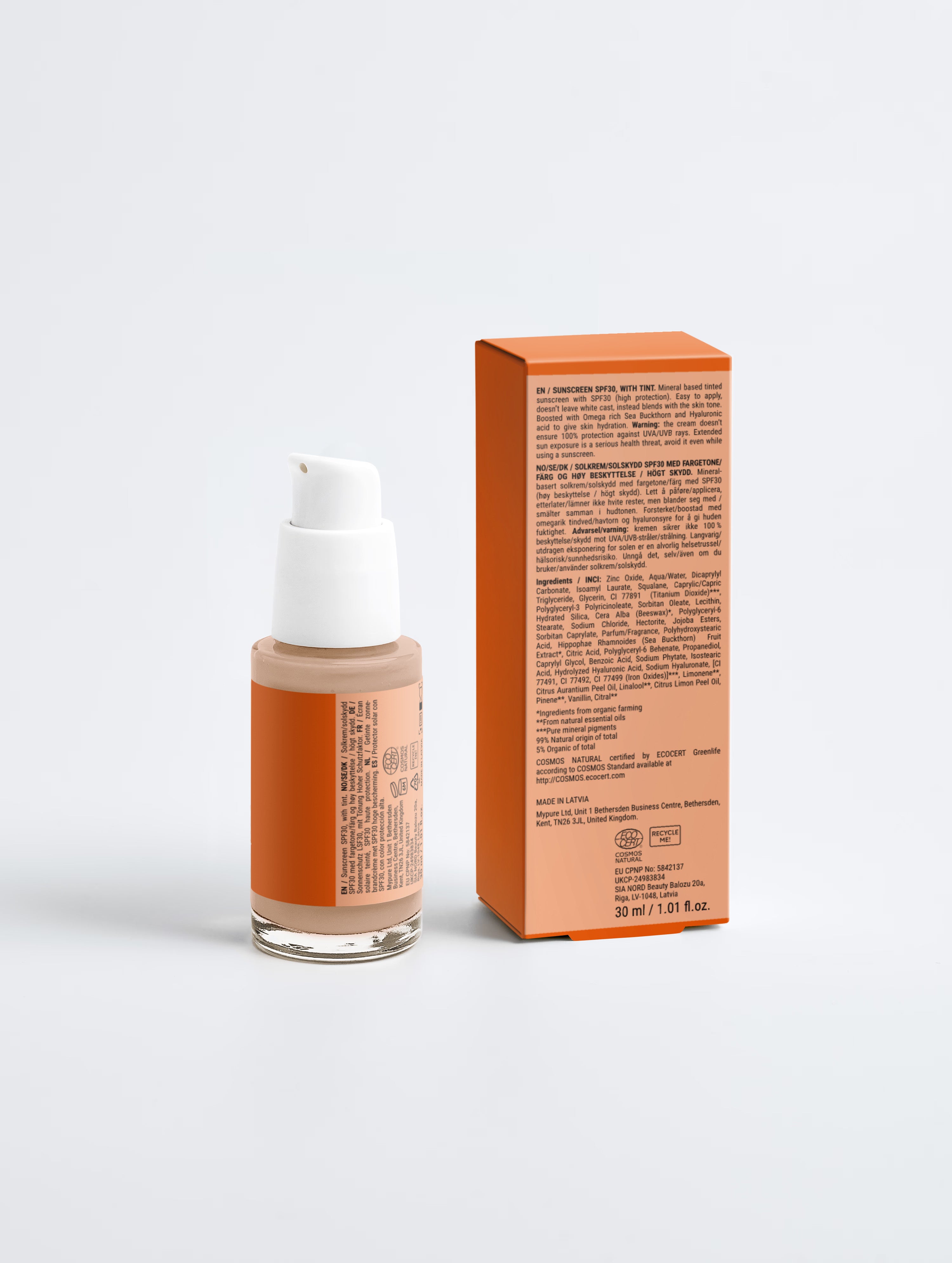 Sunscreen SPF30, with tint